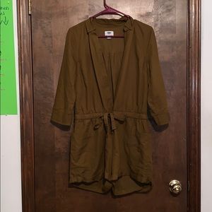 Green olive romper